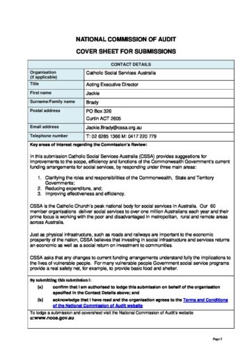 42 CSSA Submission To Commission Of Audit 2013