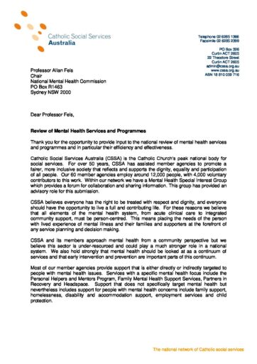 37 1 CSSA Submission Mental Health Commission 14.04.2014