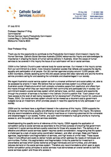 20 Cssa Submission Pc Inquiry Into Human Services