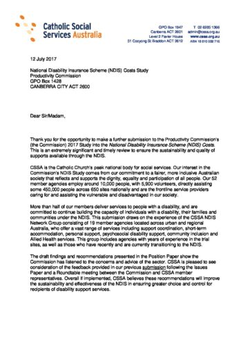 13 Cssa Submission Pc Position Paper Ndis Costs July 2017