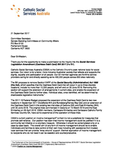 6 Cssa Sub Senate Inq Cashless Debit Card 20170921