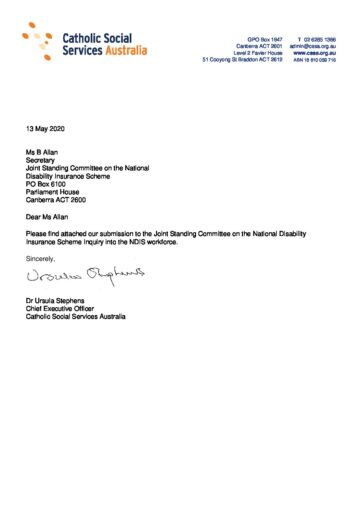 CSSA SUBMISSION JSC NDIS Workforce 13 May 2020