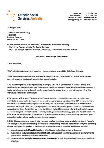 CSSA 2020 2021 Pre Budget Submission Final