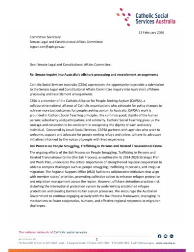 20260213 CSSA Australia's Offshore Processing And Resettlement FINAL